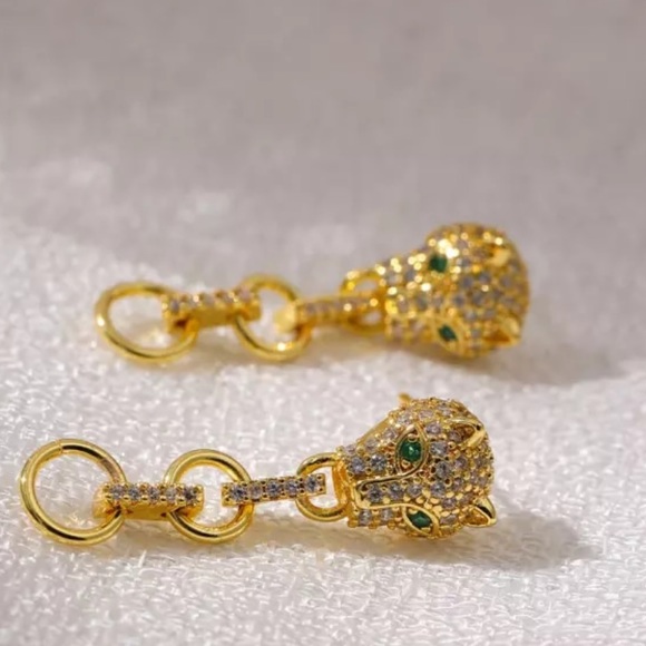 🐆Gold plated dangle bling earrings - Picture 5 of 5
